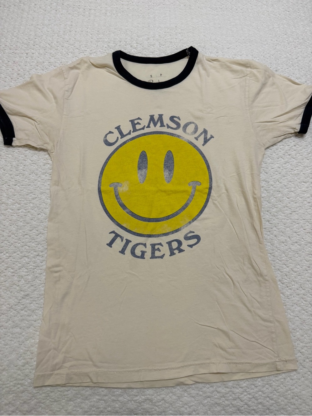 Pressbox Clemson Tigers Retro Smiley Face Short Sleeve Women’s Size Small